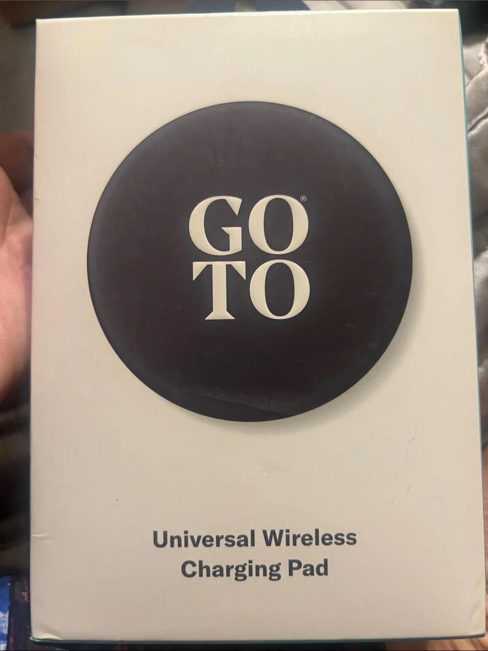 Go-To Black Wireless Charging Pad with White Logo